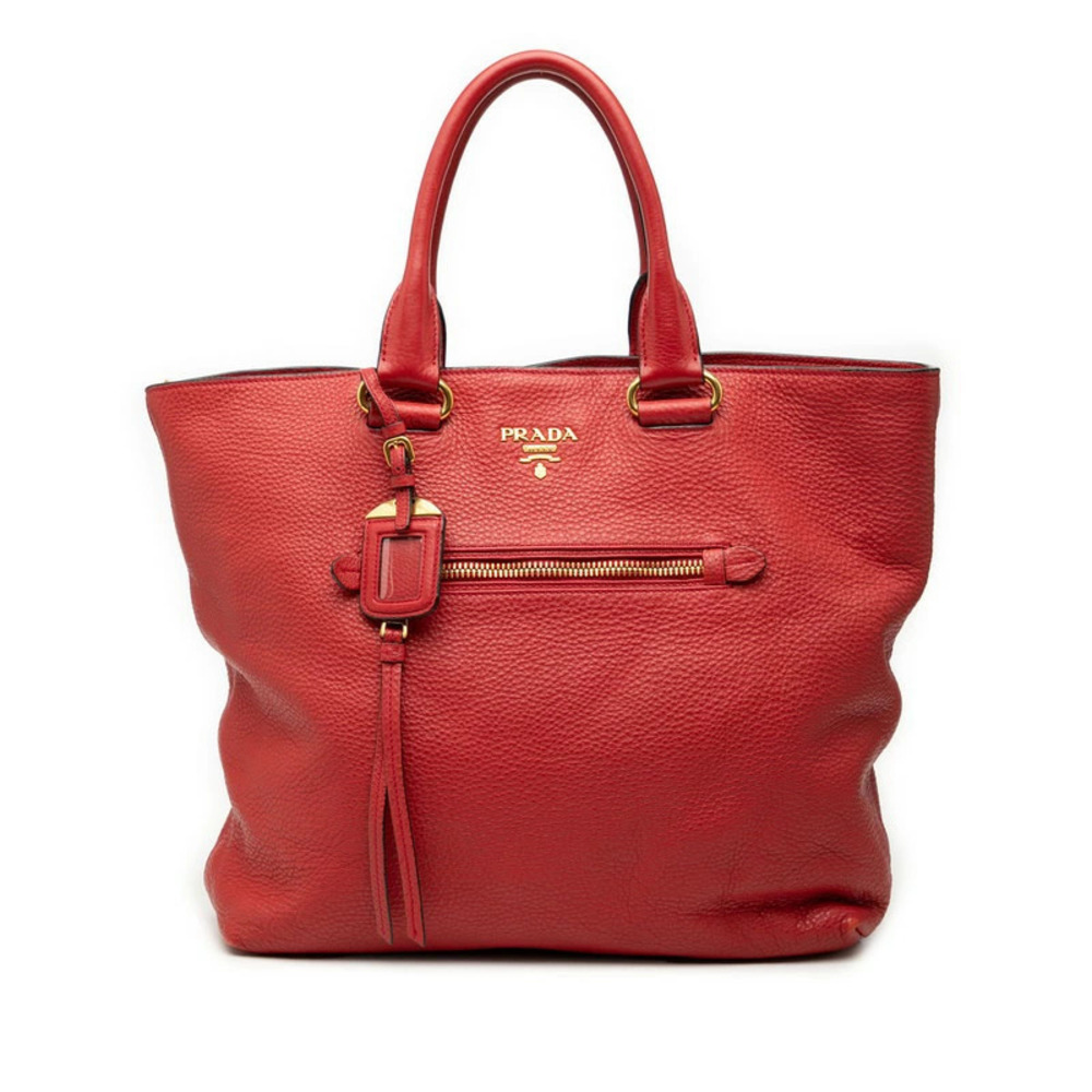 Prada Tote Tessuto Saffiano bag red leather